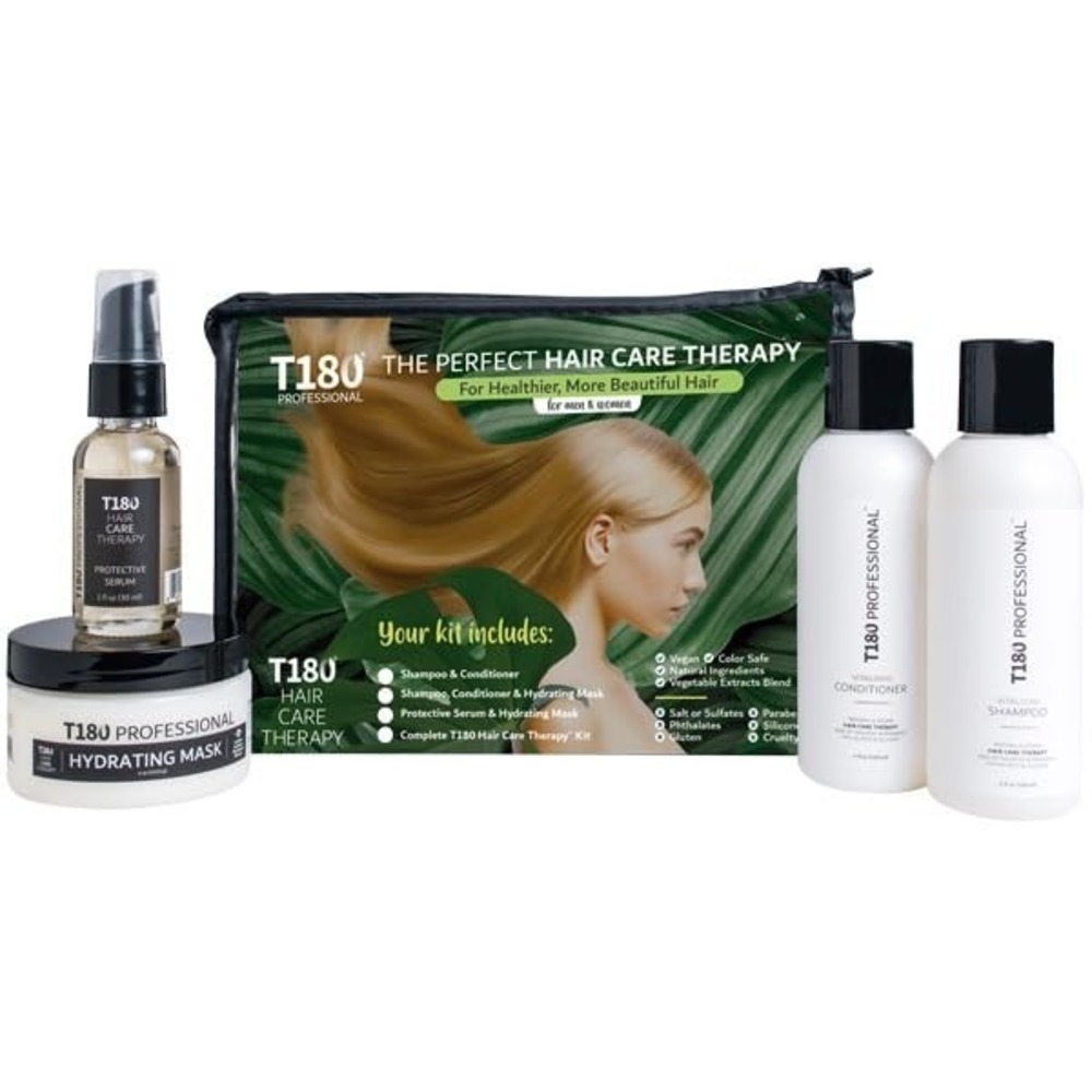 T180 Professional Hair Repair Treatment 4-Piece Kit Shampoo Conditioner Mask